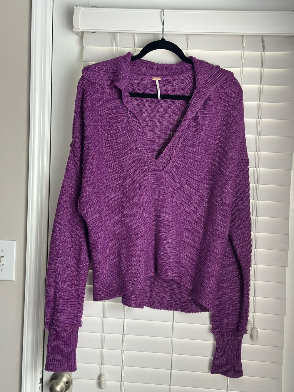 Free People Violet V-Neck Sweater